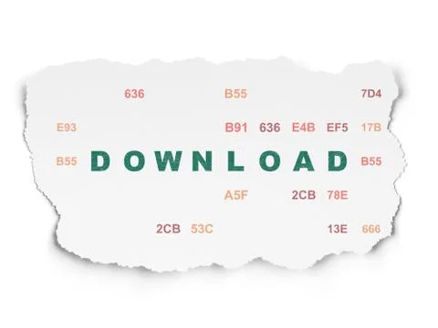 Web design concept: Download on Torn Paper background 库存插图