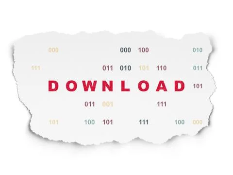 Web design concept: Download on Torn Paper background 库存插图