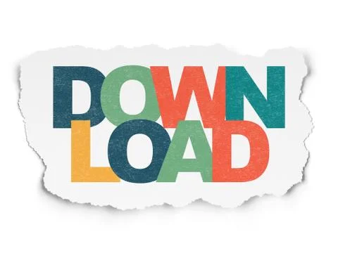 Web design concept: Download on Torn Paper background Stock Illustration
