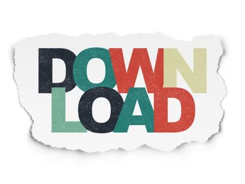 Web design concept: Download on Torn Paper background Stock Illustration