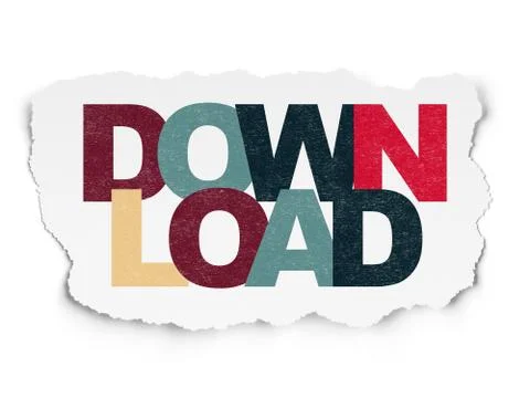 Web design concept: Download on Torn Paper background Stock Illustration