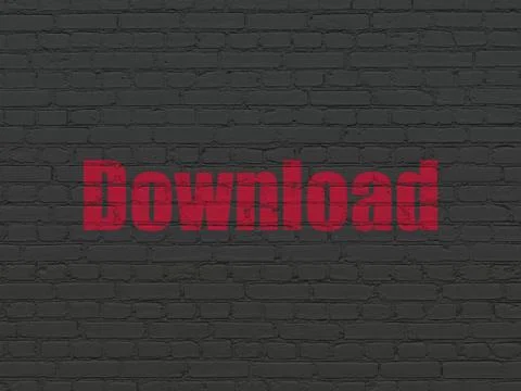 Web design concept: Download on wall background Stock-Illustration