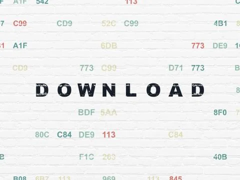 Web design concept: Download on wall background Illustrazione stock