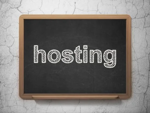 Web design concept: Hosting on chalkboard background Illustrazione stock