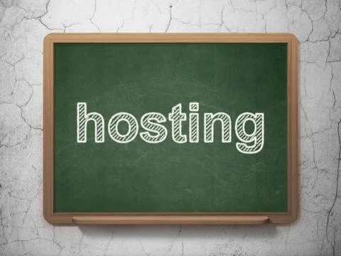 Web design concept: Hosting on chalkboard background Illustrazione stock