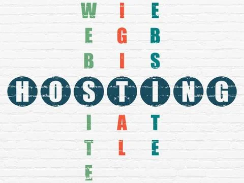 Web design concept: Hosting in Crossword Puzzle Illustrazione stock