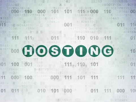 Web design concept: Hosting on Digital Data Paper background Stock Illustration