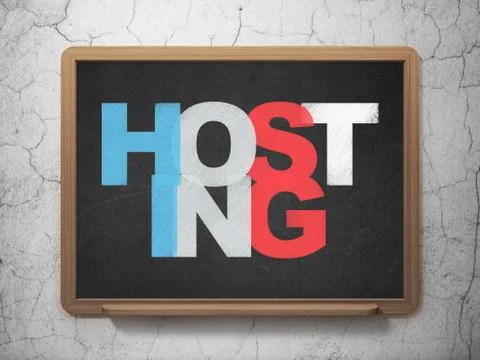 Web design concept: Hosting on School board background Stock Illustration