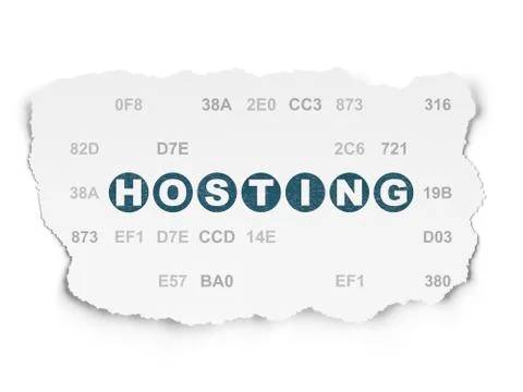 Web design concept: Hosting on Torn Paper background Stock-Illustration