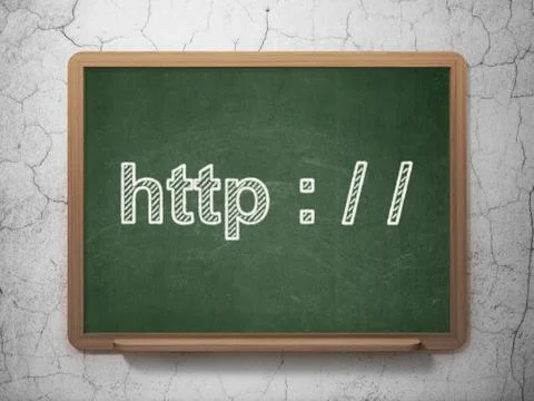 Web design concept: Http : / / on chalkboard background Stock-Illustration