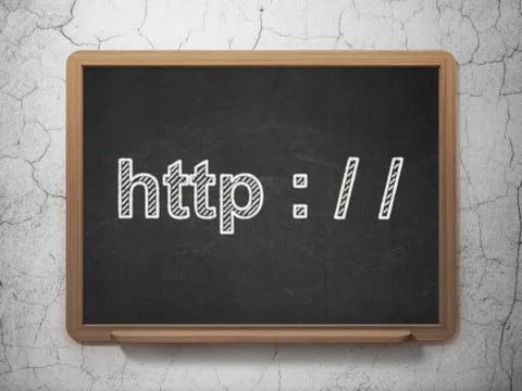 Web design concept: Http : / / on chalkboard background Stock-Illustration