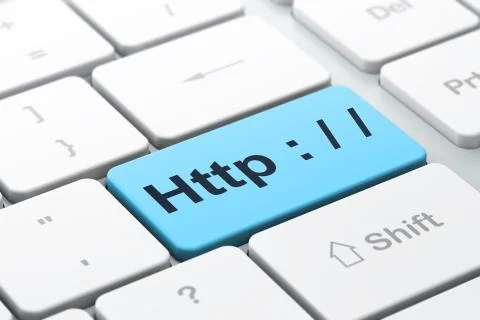 Web design concept: Http : / / on computer keyboard background 스톡 일러스트