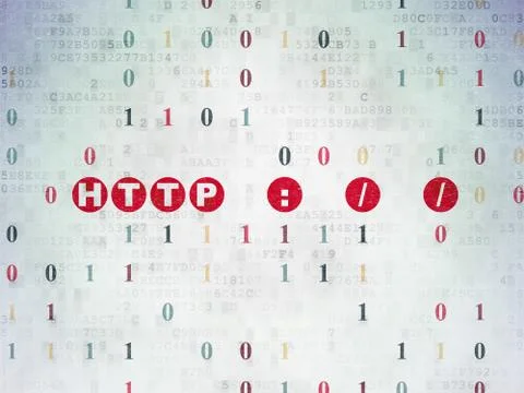 Web design concept: Http : / / on Digital Data Paper background Stock-Illustration