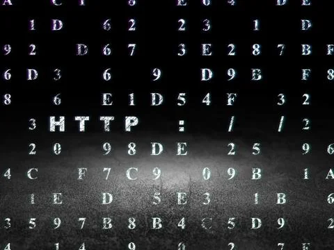 Web design concept: Http : / / in grunge dark room Stock-Illustration