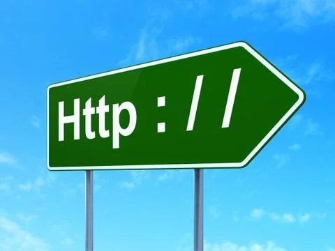 Web design concept: Http : / / on road sign background Stock-Illustration