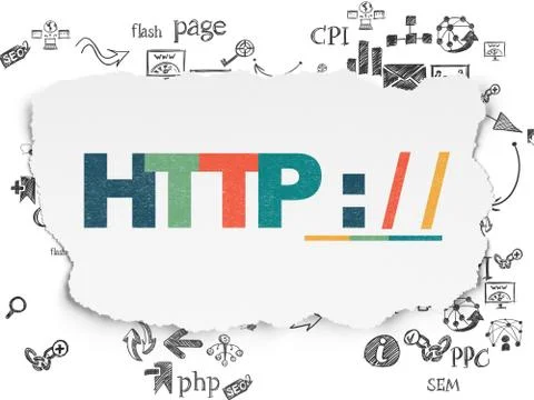 Web design concept: Http : / / on Torn Paper background Stock-Illustration