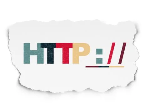 Web design concept: Http : / / on Torn Paper background 库存插图