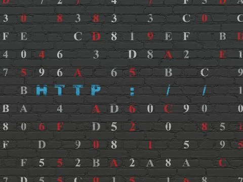 Web design concept: Http : / / on wall background Stock-Illustration