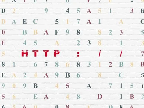 Web design concept: Http : / / on wall background Stock-Illustration