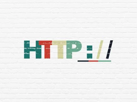 Web design concept: Http : / / on wall background Stock-Illustration