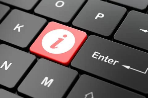 Web design concept: Information on computer keyboard background 스톡 일러스트