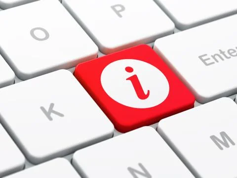 Web design concept: Information on computer keyboard background Stockillustratie