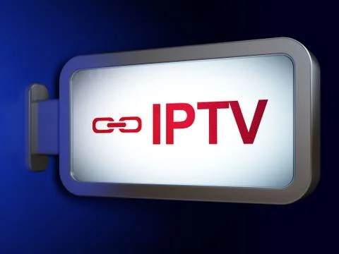 Web design concept: IPTV and Link on billboard background Stockillustratie