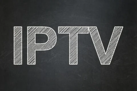 Web design concept: IPTV on chalkboard background Stock Illustration