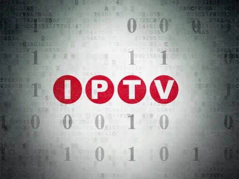 Web design concept: IPTV on Digital Data Paper background Illustrazione stock