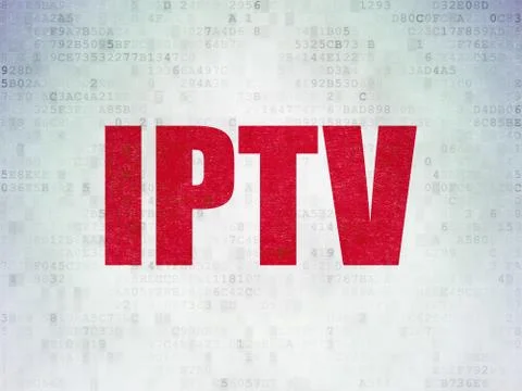 Web design concept: IPTV on Digital Data Paper background 库存插图