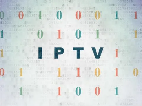 Web design concept: IPTV on Digital Data Paper background イラスト素材