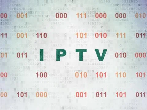 Web design concept: IPTV on Digital Data Paper background Stock Illustration