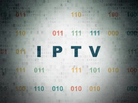 Web design concept: IPTV on Digital Data Paper background Stock Illustration