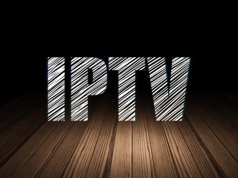 Web design concept: IPTV in grunge dark room イラスト素材