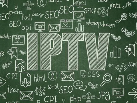 Web design concept: IPTV on School Board background Illustrazione stock