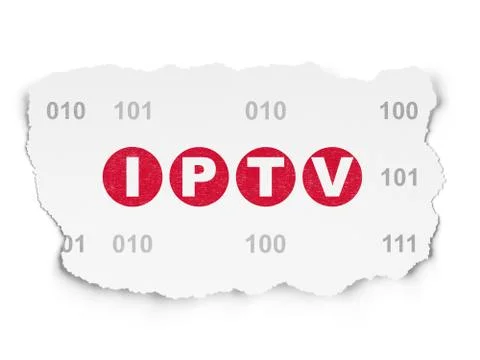 Web design concept: IPTV on Torn Paper background Stockillustratie