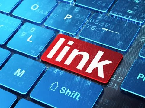 Web design concept: Link on computer keyboard background Illustrazione stock