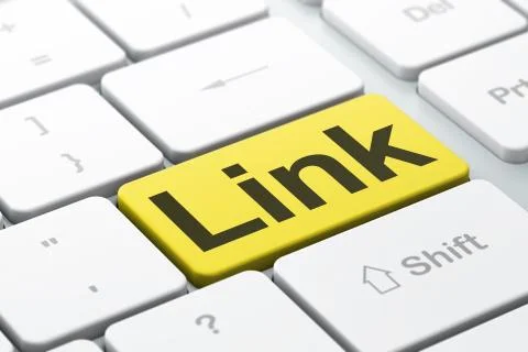 Web design concept: Link on computer keyboard background 스톡 일러스트