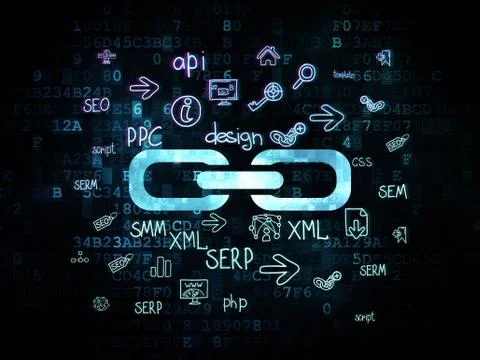 Web design concept: Link on Digital background Ilustración de archivo