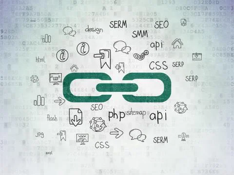 Web design concept: Link on Digital Data Paper background Illustrazione stock