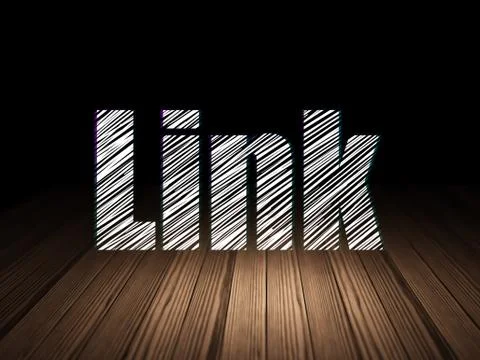 Web design concept: Link in grunge dark room Stock Illustration