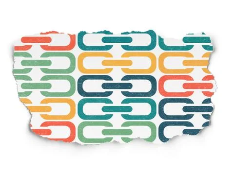 Web design concept: Link icons on Torn Paper background Illustrazione stock