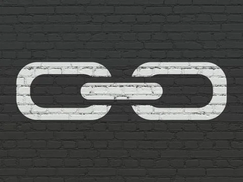 Web design concept: Link on wall background Stockillustratie