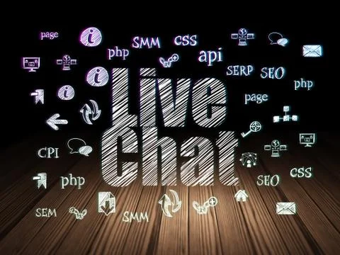Web design concept: Live Chat in grunge dark room Stockillustratie