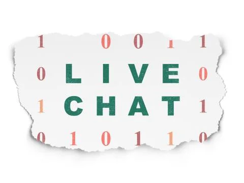 Web design concept: Live Chat on Torn Paper background Stockillustratie