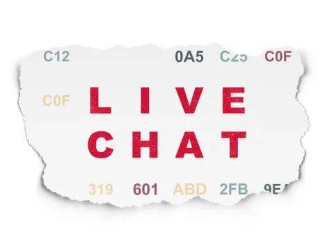 Web design concept: Live Chat on Torn Paper background イラスト素材