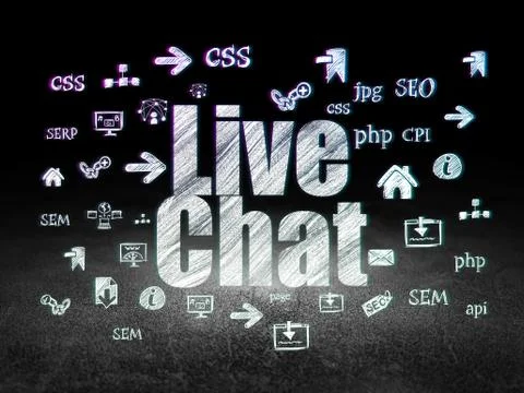 Web design concept: Live Chat in grunge dark room Stockillustratie