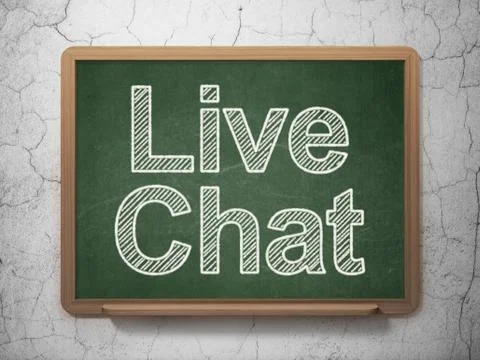 Web design concept: Live Chat on chalkboard background Stock Illustration