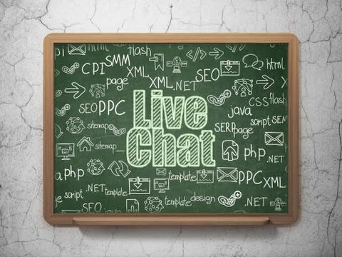 Web design concept: Live Chat on School board background Stockillustratie