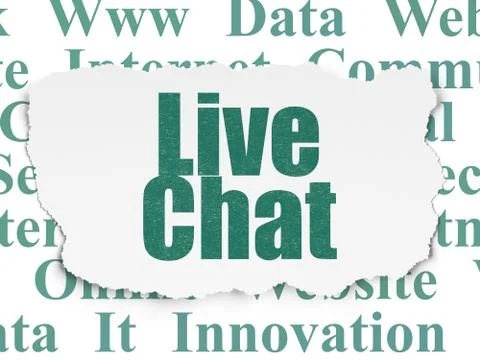 Web design concept: Live Chat on Torn Paper background Stock Illustration